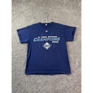 Tampa Bay Rays Shirt Boys Medium Blue White MLB Baseball Short Sleeve Kids FLAW